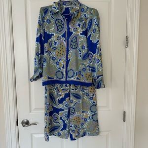 Zara sateen shirt and culotte set